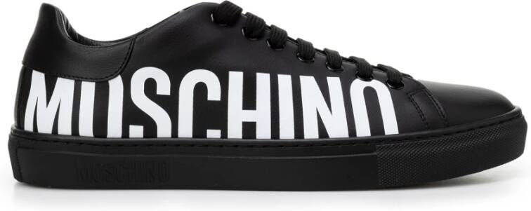 Moschino Zwarte Sneakers met Pinafore Metalen Breedte Zwart Heren