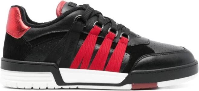 Moschino Zwarte Sneakers Paneeldesign Black Heren