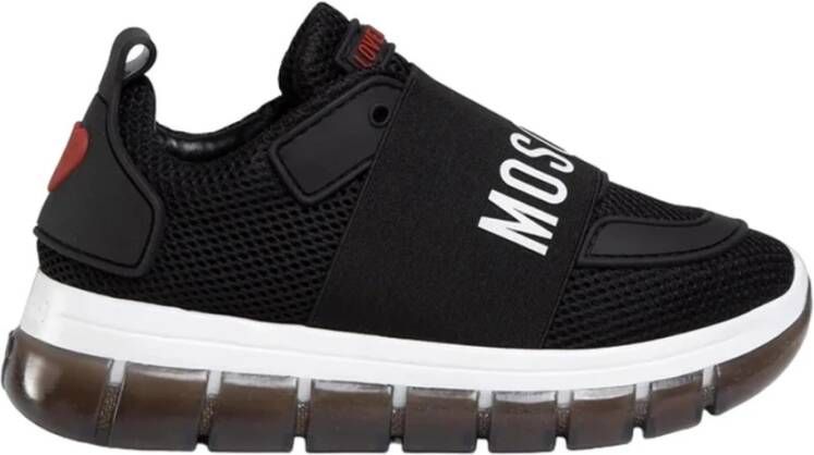 Moschino Zwarte Sportieve Textiel Dames Sneakers Black Dames