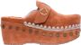 Mou 611001A Sabot Klomp Plain Vrouwen Brown Dames - Thumbnail 11