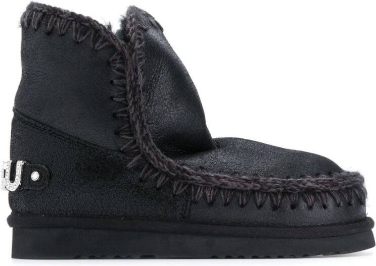 Mou Zwarte Eskimo-laarzen met steendecoraties Black Dames