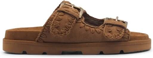 Mou Beige BIO Damessandalen Haakdetails