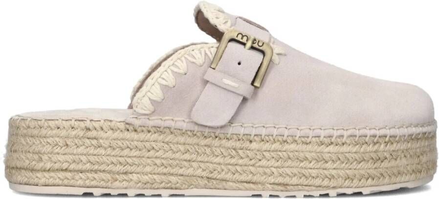 MOU Instappers Dames Jute Clog Plain Sue Maat: 40 Materiaal: Suède Kleur: Beige - Foto 3