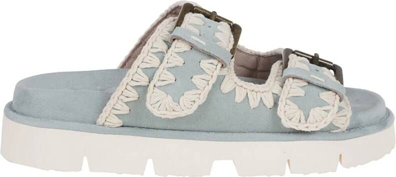 Mou Blauwe Leren Sandalen Ss25