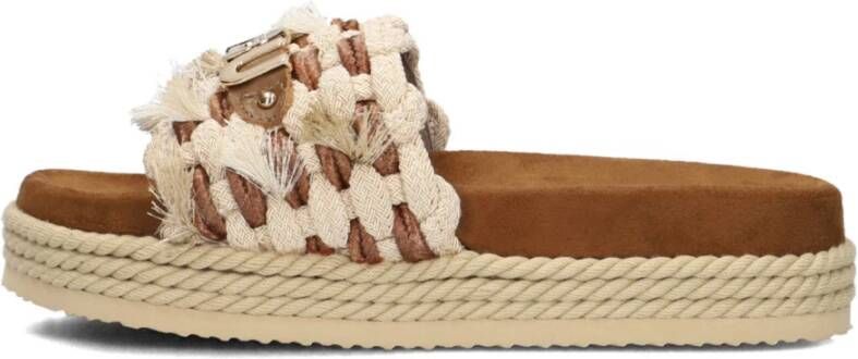 Mou Bruine Franje Touw Sandalen voor Vrouwen