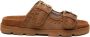 Mou Bruine Leren Sandalen met Verstelbare Banden Brown Dames - Thumbnail 1