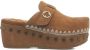 Mou 611001A Sabot Klomp Plain Vrouwen Brown Dames - Thumbnail 18