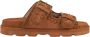 Mou Bruine Leren Sandalen met Verstelbare Banden Brown Dames - Thumbnail 7