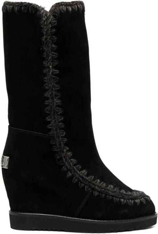 Mou Casual Zwarte Hoge Laarzen Black Dames