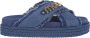 Mou Denim sandaal met kruissteek Blue Dames - Thumbnail 4