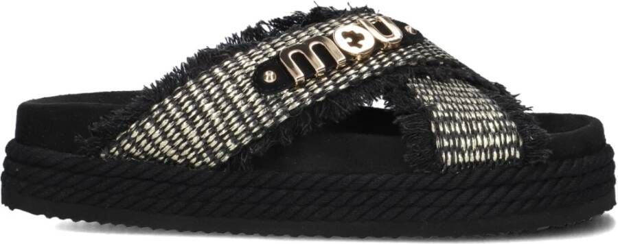 MOU Slippers Dames Criss-cross Maat: 37 Materiaal: Textiel Kleur: Zwart - Foto 4