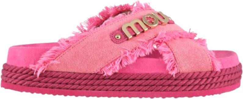 Mou Crisscross slippers roze Pink Dames