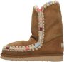 MOU Enkellaarsjes Dames Pantoffels Damesschoenen Suède Eskimo 24 Cognac combi - Thumbnail 2