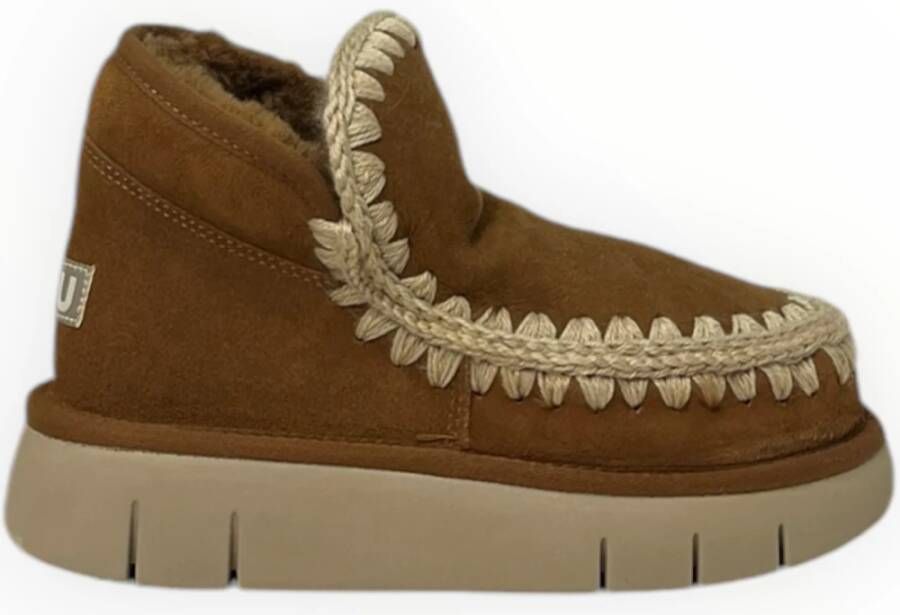 MOU Vachtlaarzen Dames Eskimo Bounce Sneaker Maat: 39 Materiaal: Suède Kleur: Cognac - Foto 3