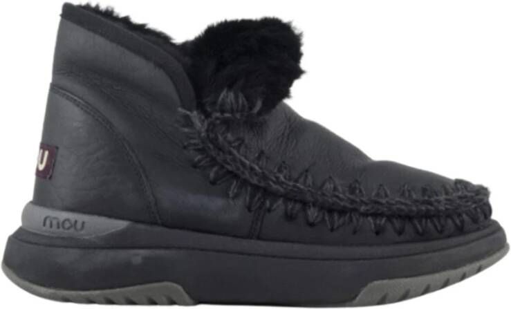 Mou Eskimo Jogger Zwarte Suède Enkellaarsjes