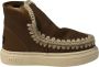 Mou Eskimo Sneaker Bold Haakdetails Dubbelzijdig Schapenvacht Brown Dames - Thumbnail 1