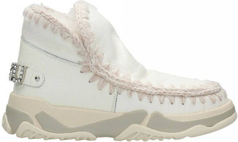 Mou Witte Leren Winterlaarzen voor Vrouwen Beige Dames