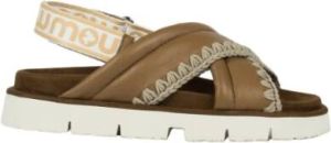 Mou Flat Sandals Bruin Dames