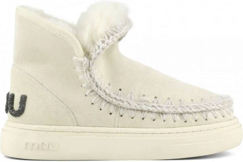 Mou Gedurfde Glitter Eskimo Sneaker Winterlaarzen Beige Dames
