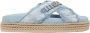 Mou Geweven Slippers met Rafelige Denim - Thumbnail 1
