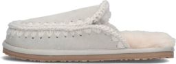 MOU Pantoffels Dames Slipper Full Eskimo Stitch Suède Zilver