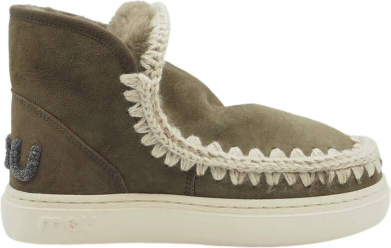 Mou Glitter Logo Sneaker Laarzen Shearling