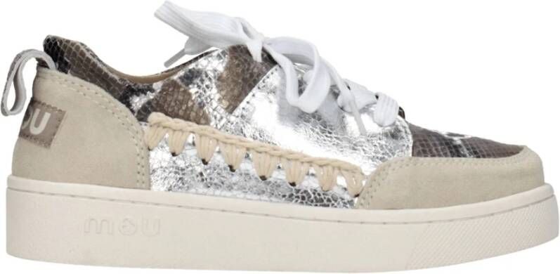 Mou Grijze Leren Sneakers Street Style