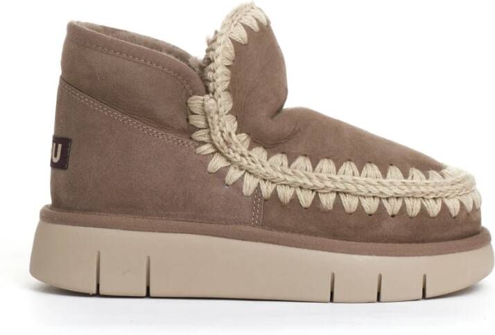 Mou Grijze Suède Bounce Eskimo Laarzen Brown Dames