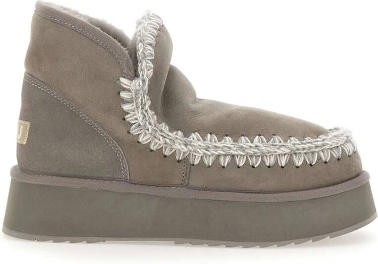 Mou Eskimo Platform Enkellaars IJzer Grijs Gray Dames
