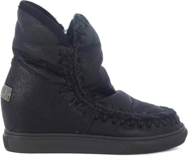 Mou Handgemaakte Eskimo Inner Wedge Sneaker in Zwart Black Dames