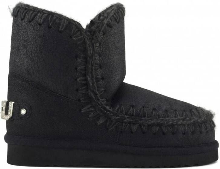 Mou Zwarte Eskimo-laarzen met steendecoraties Black Dames