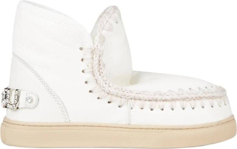 Mou Tronchetti Eskimo Sneaker With Rhinestone Big Letter Logo