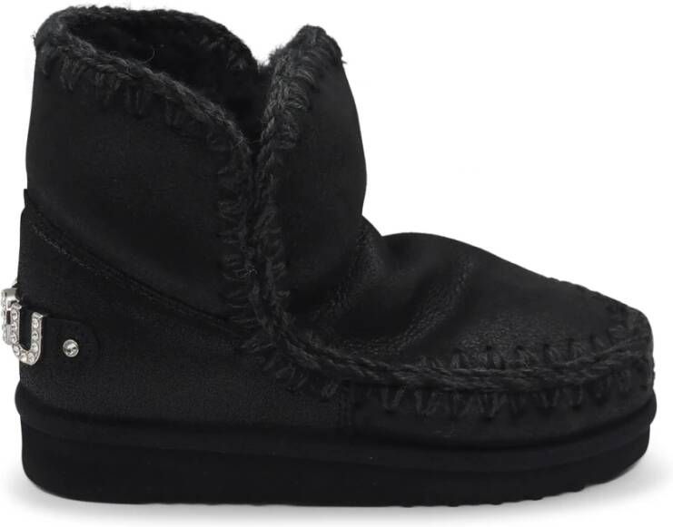 Mou Handgemaakte Rhinestone Logo Sneakers Zwart