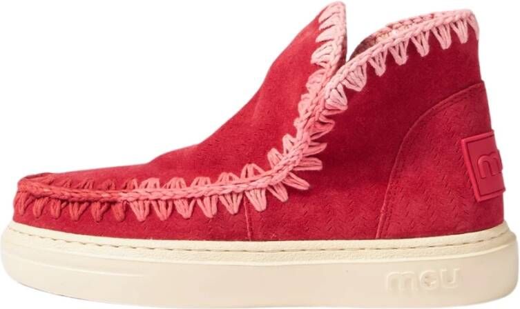 Mou Handgemaakte Zomer Eskimo Sneaker met Vintage Borduurwerk Red Dames