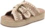 MOU Slippers Dames Jute Sandal Suède Beige - Thumbnail 3