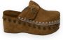 Mou 611001A Sabot Klomp Plain Vrouwen Brown Dames - Thumbnail 15