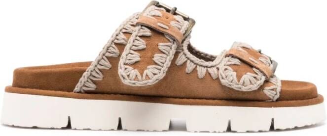 MOU Slippers Dames New Bio Suède Cognac - Foto 6