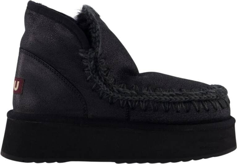 Mou Boots Mini Eskimo Platform Black Boot in zwart