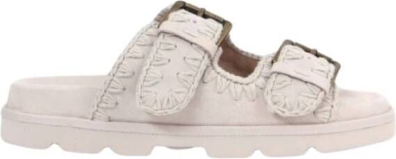 Mou Monochromatische Sandaal met Gehaakte Details Beige Dames