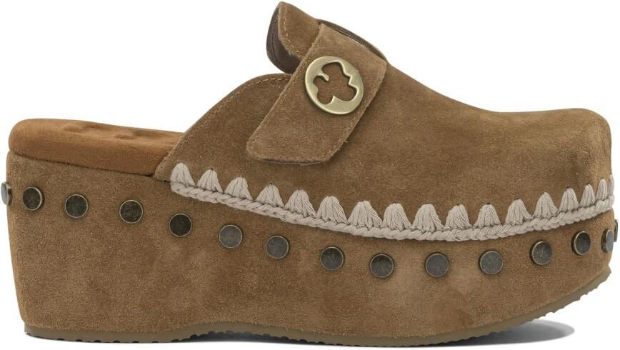 Mou 611001A Sabot Klomp Plain Vrouwen Brown Dames