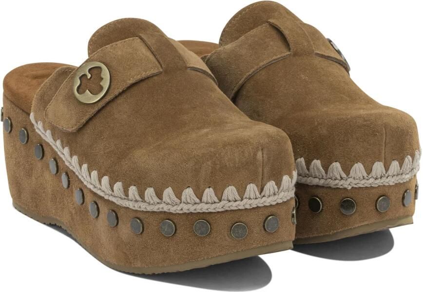 Mou 611001A Sabot Klomp Plain Vrouwen Brown Dames - Foto 3