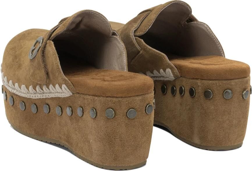 Mou 611001A Sabot Klomp Plain Vrouwen Brown Dames - Foto 4