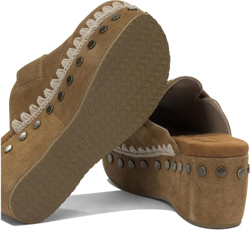 Mou 611001A Sabot Klomp Plain Vrouwen Brown Dames - Foto 2