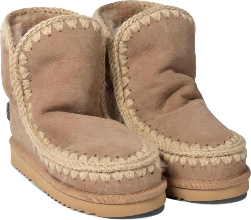 MOU Enkellaarsjes Dames Pantoffels Damesschoenen Suède Eskimo18 glit log Zand - Foto 3