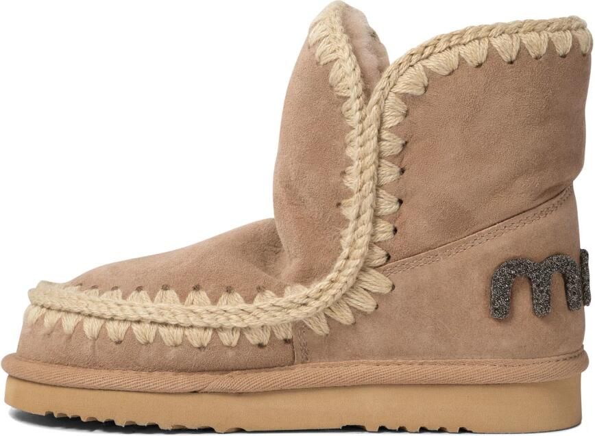 MOU Enkellaarsjes Dames Pantoffels Damesschoenen Suède Eskimo18 glit log Zand - Foto 13