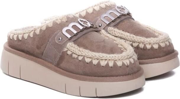 MOU Instappers Dames Bounce Clog Suède Beige - Foto 6