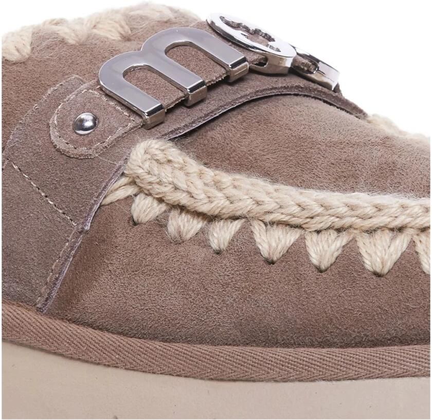 MOU Instappers Dames Bounce Clog Suède Beige - Foto 3