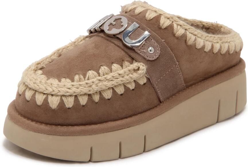 MOU Instappers Dames Bounce Clog Suède Beige - Foto 10