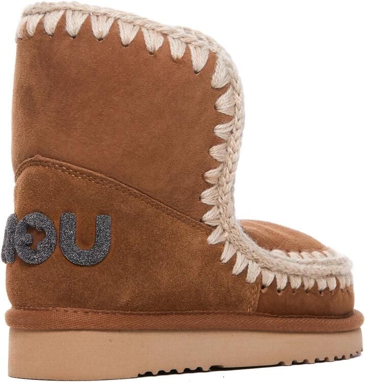 Mou Bruine Eskimo Booties met Glitter Logo