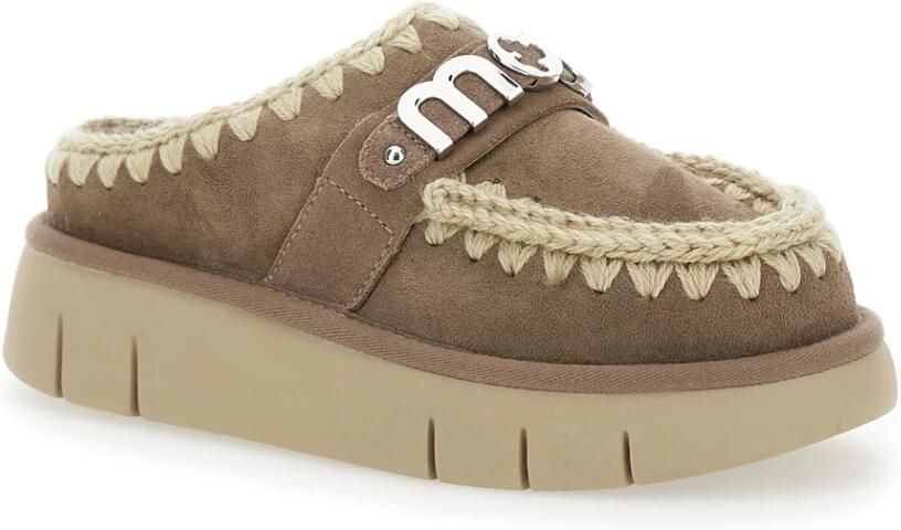 MOU Instappers Dames Bounce Clog Suède Beige - Foto 5